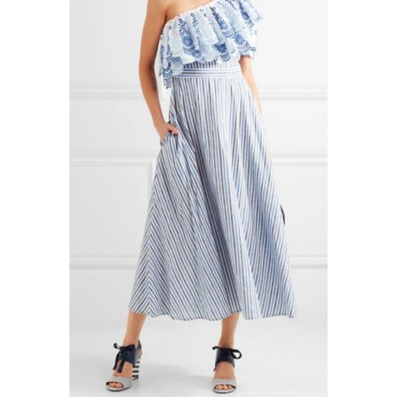 •TORY BURCH• Maritime Stripe Wedge Heel Shoes - Picture 2 of 5